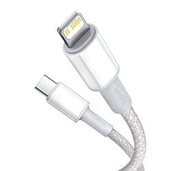 Baseus High Density Braided Cable Type-C to Lightning, PD, 20W, 1m (bílý)