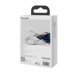 Kabel USB 3v1 Baseus Superior Series, USB na micro USB / USB-C / Lightning, 3,5 A, 1,2 m (bílý)