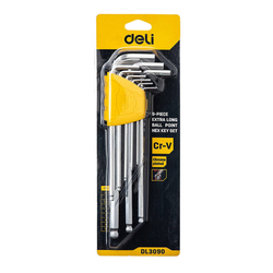Sady šestihranných klíčů 1,5-10 mm Deli Tools EDL3080 (stříbrné)