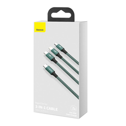 Baseus Rapid Series kabel 3 v 1 USB-C pro M+L+T 20W 1,5m (zelený )