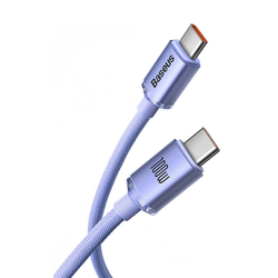 Baseus Crystal Shine kabel USB-C na USB-C, 100 W, 2 m (fialový)