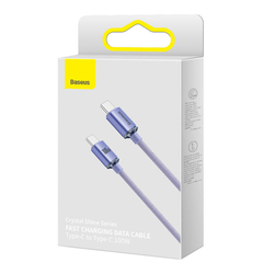 Baseus Crystal Shine kabel USB-C na USB-C, 100 W, 2 m (fialový)