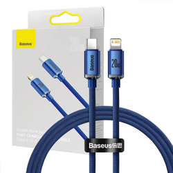 Baseus Crystal kabel USB-C na Lightning, 20W, 1,2 m (modrý)