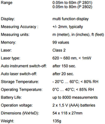 Dalmierz Laserowy do 40m PeakTech 2800A