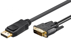 Kabel Display Port DP - DVI-D (24 pin)  czarny 1m