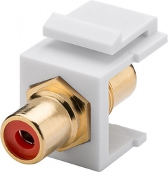 Keystone konektor, prodloužení RCA kabelu, červený