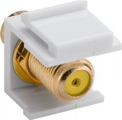 Keystone konektor pro prodloužení žlutého kabelu RCA-F