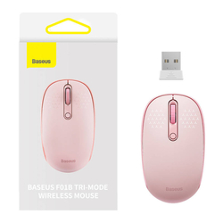 Bezdrátová myš Baseus F01B Tri-mode 2.4G BT5.0 1600 DPI (růžová)