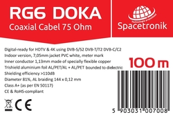 Odrazný kabel RG6 Spacetronik DOKA 4K Trishield 6x100