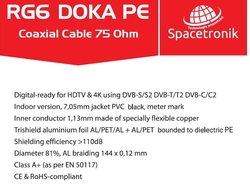 Kabel RG6 Spacetronik DOKA PE 4K Trishield 1mb