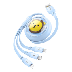 Nabíjecí kabel 3w1 Baseus USB na USB-C, USB-M, Lightning 3,5A, 1,1 m (modrý)
