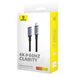 Prodlužovací kabel Baseus High Definition USB-C Male to Female 10Gb/s, 0,5m (černý)