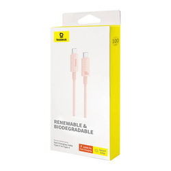 Rychlonabíjecí kabel Baseus USB-C na USB-C Habitat Series 1 m 100 W (růžový)