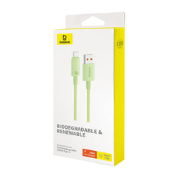 Rychlonabíjecí kabel Baseus USB na USB-C Habitat Series 1m 100W (zelený)
