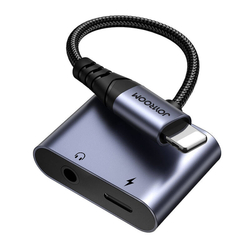 Audio adaptér 2 v 1 Joyroom SY-L01 Lightning na 3,5 mm + Lightning (černý)