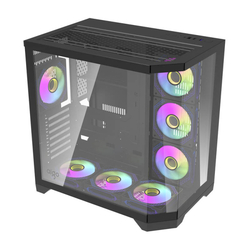 Počítačová skříň Darflash FT418 PRO + 7 ventilátorů aRGB (černá)