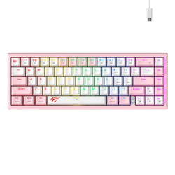 Mechanická herní klávesnice Havit KB874L RGB (růžová a bílá) (QWERTY)