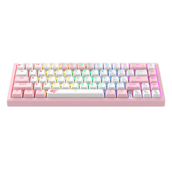 Mechanická herní klávesnice Havit KB874L RGB (růžová a bílá) (QWERTY)