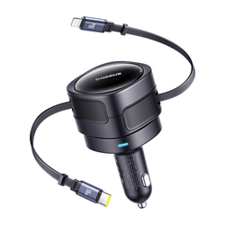 Baseus Enjoyment Max autonabíječka s USB-C + Lightning kabely 60W černá