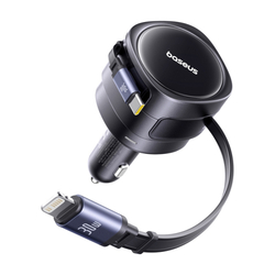 Baseus Enjoyment Max autonabíječka s USB-C + Lightning kabely 60W černá
