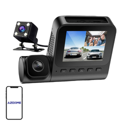 Přední kamera 1080p, vnitřní kamera 1080p a zadní kamera VGA Azdome V600-3CH, G-senzor