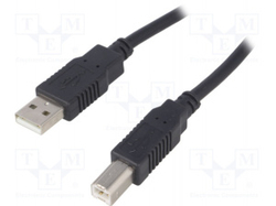 kabel USB AB vidlice/vidlice 0.5m černý