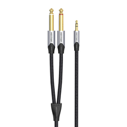 Audio kabel mini jack 3,5 mm na 2x jack 6,35 mm samec Vention BARHK 8 m