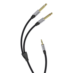 Audio kabel mini jack 3,5 mm na 2x jack 6,35 mm samec Vention BARHK 8 m