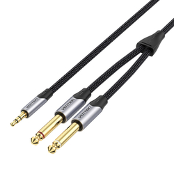 Audio kabel mini jack 3,5 mm na 2x jack 6,35 mm samec Vention BARHL 10 m