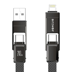 Blitzwolf BW-HDC7 4 v 1 USB+C+Hromosvod 240W 1,2 m (černý) Blitzwolf BW-HDC7 4 v 1 USB+C+Hromosvod 240W 1,2 m (černý)