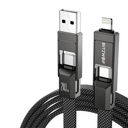 Blitzwolf BW-HDC7 4 v 1 USB+C+Hromosvod 240W 1,2 m (černý) Blitzwolf BW-HDC7 4 v 1 USB+C+Hromosvod 240W 1,2 m (černý)