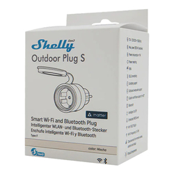 Chytrá venkovní zásuvka Shelly Plug S MTR Gen3 IP44 12A
