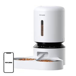 Dávkovač krmiva Petlibro Granary s dvojitou miskou, Wifi, 5 l (bílý)