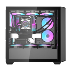 Počítačová skříň Darkflash DS900WD (černá) + 4 ventilátory