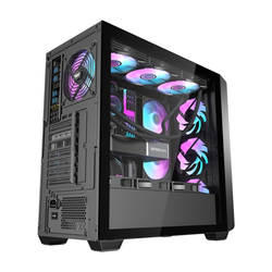 Počítačová skříň Darkflash DS900WD (černá) + 4 ventilátory