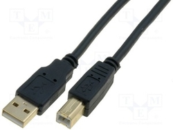 kabel USB AB vidlice/zásuvka 5m zlacený