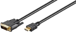 Kabel DVI-D (18+1) Single Link - HDMI czarny 1m