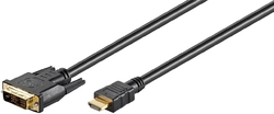 Kabel DVI-D (18+1) Single Link - HDMI czarny 2m