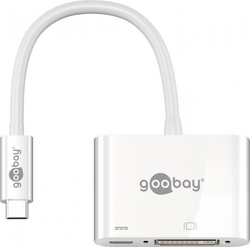 Goobay adaptér USB-C na DVI + USB-C PowerDelivery