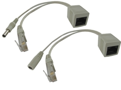 PoE RJ-45 2,1/5,5 mm kroucený napájecí adaptér