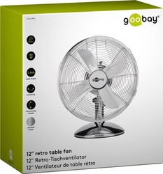 Stolní ventilátor 12" 40W Goobay kovový chrom