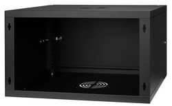 RACKOVÁ skříň 19'' 6U 600x350mm ČERNÁ Ocelové dveře
