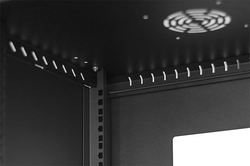 RACKOVÁ skříň 19'' 12U 600x450mm ČERNÁ Prosklená dvířka