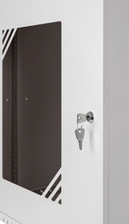 RACKOVÁ skříň 19'' 12U 600x450mm ŠEDÁ Prosklená dvířka
