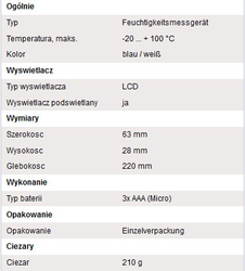 Termohygrometr rosného bodu PeakTech 5039