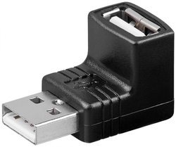 Úhlový adaptér USB zásuvka 90 stupňů ČERNÁ