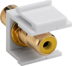 Keystone konektor pro prodloužení žlutého kabelu RCA