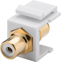 Keystone konektor, prodlužovací RCA kabel, bílý
