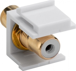 Prodloužení konektoru Keystone kabelu RCA bílé
