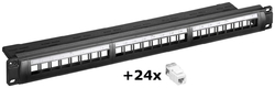 Panel Keystone 24-portowy STP + 24 CAT 6 UTP